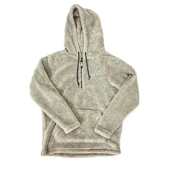 Victoria's Secret PINK Teddy Sherpa Fleece Pullover Hoodie Beige Women's… - Picture 1 of 9